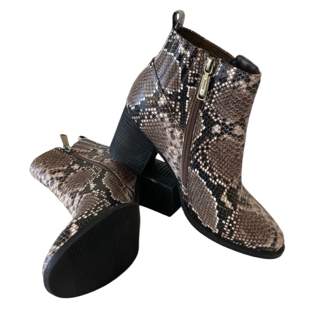 Blondo Elvina Ankle Boots Leather Snakeskin Print Waterproof Block Heel Wom 8